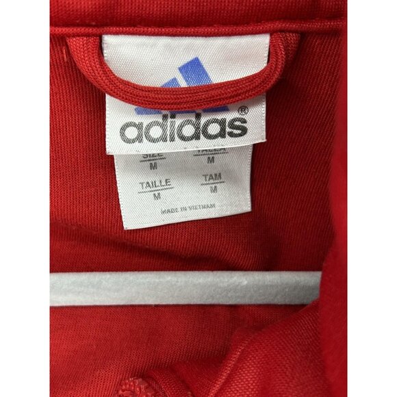 SSC Track Jacket Mens Medium Red Black Soccer Vintage Adidas Full Zip Pockets 14 - Picture 10 of 12